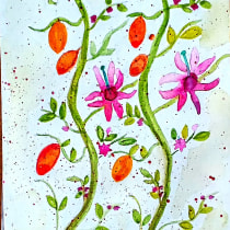 Mi proyecto del curso: Motivos para repetir. Traditional illustration, Pattern Design, Watercolor Painting, and Printing project by Alicia Ibaceta Fernández - 10.17.2022