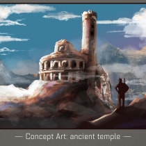 Templo en las montañas. Un proyecto de Ilustración, Ilustración digital, Videojuegos, Concept Art y Diseño de videojuegos de mc_wolfy - 23.10.2022