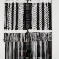 Macramé black and white curtain for my storage room. Accessor, Design, Arts, Crafts, Interior Design, Decoration, Fiber Arts, Macramé, and Textile Design project by Dana E. - 05.10.2023