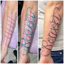 Meu projeto do curso: Tatuagem de letras cursivas à mão livre