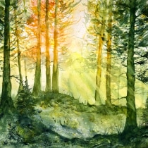 My project for course: Dreamy Watercolor Landscapes: Paint with Light. Painting, and Watercolor Painting project by Annelie Wadin - 10.30.2022