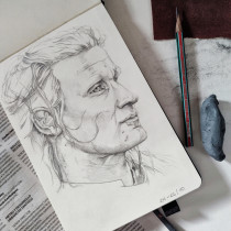Mi proyecto del curso: Sketchbook de retrato: explora el rostro humano. Un proyecto de Bocetado, Dibujo, Dibujo de Retrato, Dibujo artístico y Sketchbook de Karla H. Poblete - 06.11.2022
