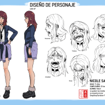 Mi proyecto del curso: Creación de Nicole Satou. Un proyecto de Ilustración, Diseño de personajes, Cómic y Manga de Camilo Rojo - 06.11.2022