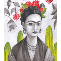 L'esprit de Frida au jardin. Traditional illustration, Fine Arts, Drawing & Ink Illustration project by Nomi Truk - 11.28.2022