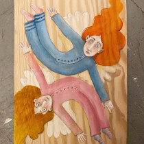 My project for course: Watercolour on Wood. Illustration, Fine Arts, and Watercolor Painting project by cattis - 12.24.2022