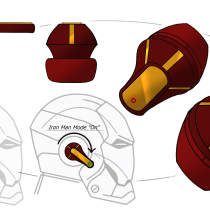 Iron Man Earbuds. Un proyecto de Diseño industrial, Diseño de producto e Ilustración digital de Ahmad Abosrea - 29.12.2022
