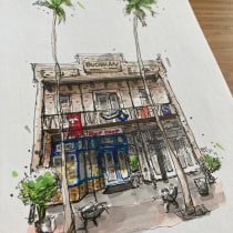 My project for course: Expressive Architectural Sketching with Colored Markers. Sketching, Drawing, Architectural Illustration, Sketchbook & Ink Illustration project by Robby Herbst - 12.31.2022
