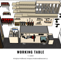 My project for course: Design and Creation of Handmade Workspaces. Un proyecto de Artesanía, Diseño, creación de muebles					, Diseño de interiores, DIY y Carpintería de Kristýna Hrášková - 01.01.2023