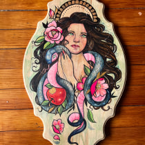 My project for course: Watercolour on Wood. Illustration, Fine Arts, and Watercolor Painting project by Therese Ryan - 01.04.2023