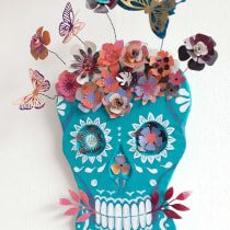My project for course: Blue Sugar Skull. Un proyecto de Diseño de personajes, Artesanía y Escultura de juliagertz - 02.01.2023
