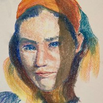 My  project in Expressive Portrait Drawing with Soft Pastels course. Ilustração, Artes plásticas, Desenho, Ilustração de retrato, Desenho de retrato, e Desenho artístico projeto de Louise Young - 07.11.2021