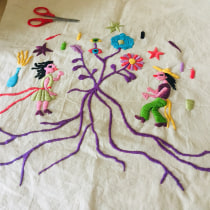 My project for course: Contemporary Embroidery With Traditional Mexican Needlework. Arts, Crafts, Embroider, Textile Illustration, Fiber Arts, and Textile Design project by ludivine.defois - 01.28.2023