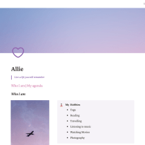 My project for course: Introduction to Notion for Creative Projects. Web Development, and Digital Product Development project by Allie - 02.09.2023