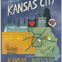 Kansas City Poster Final Project: Analog-Style Digital Illustration with Procreate Ein Projekt aus dem Bereich Design, Traditionelle Illustration und Digitale Illustration von Dani Ramsey - 05.03.2023
