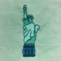 Upcycling con Bordado: "Estatua de la Libertad". Fashion, Fashion Design, Embroider, Sewing, DIY, Upc, cling, and Textile Design project by Carlos Andrade - 09.12.2022