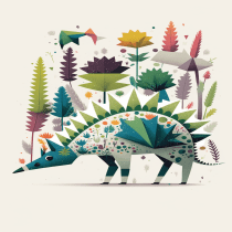 Stylized Vector Dinosaur Illustration. Illustration, Graphic Design, Vector Illustration, and Digital Illustration project by nikbearbrown - 03.18.2023