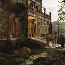 My course project: Palace in the Woods. 3D, 3D Modeling, Digital Architecture, 3D Design, and ArchVIZ project by Domingo Nieva - 03.17.2023
