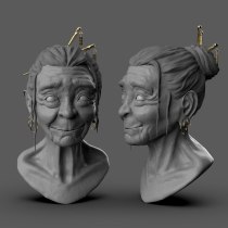 Mon projet du cours : Portrait 3D réaliste avec ZBrush et KeyShot Ein Projekt aus dem Bereich 3D, 3-D-Modellierung und Design von 3-D-Figuren von Sarah Mardirossian - 23.03.2023