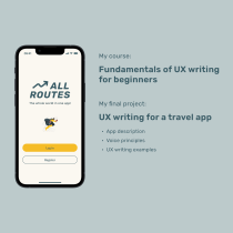 My project for course: Fundamentals of UX writing for beginners. UX / UI, Information Design, Cop, writing, and App Design project by Yuliya Perepechko - 03.27.2023