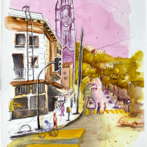 Urban Sketching: Kreiere expressive Stadtlandschaften. Painting, Sketching, Drawing, Watercolor Painting, Sketchbook & Ink Illustration project by dannyknebel - 03.24.2023