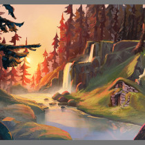 My project for course: Digital Background Painting for Animation. Un proyecto de Ilustración, Animación, Ilustración digital y Pintura digital de Valentina Bianconi - 30.03.2023