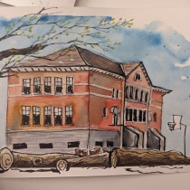 My project for course: Urban Sketching: Create Expressive Cityscapes. Painting, Sketching, Drawing, Watercolor Painting, Sketchbook & Ink Illustration project by wesleyelebeau - 04.02.2023