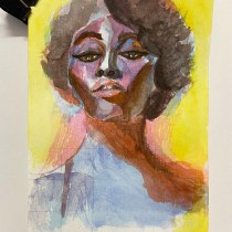 My project for course: Artistic Portrait with Watercolors. Un proyecto de Bellas Artes, Pintura, Pintura a la acuarela, Ilustración de retrato y Dibujo de Retrato de Diya Trivedi - 04.04.2023