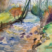 My project for course: Painting Realistic Watercolor Landscapes. Un projet de Beaux Arts, Peinture, Esquisse , Aquarelle et Illustration naturaliste de chobi601 - 09.04.2023
