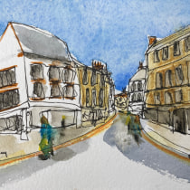 My project for course: Urban Sketching: Create Expressive Cityscapes. Painting, Sketching, Drawing, Watercolor Painting, Sketchbook & Ink Illustration project by rmreed - 04.09.2023