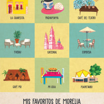 Mis Favoritos de Morelia. Illustration, Infographics, Drawing, Digital Illustration, and Digital Painting project by Alondra Vitae - 04.11.2023