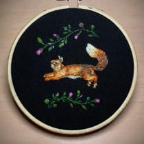 My project for course: Freehand Needle Painting: Embroider the Beauty of Wildlife. Traditional illustration, Embroider, Textile Illustration, and Textile Design project by aurorac - 05.03.2023