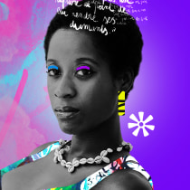 Mon projet du cours : Création de portraits colorés sur Photoshop. Pós-produção fotográfica, Colagem, Composição fotográfica, e Fotomontagem projeto de Elodie Bellejambe - 05.03.2023