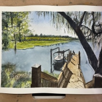 My project for course: Painting Realistic Watercolor Landscapes. Un projet de Beaux Arts, Peinture, Esquisse , Aquarelle et Illustration naturaliste de David Price - 10.05.2023