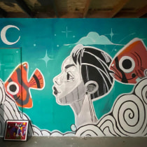 Un proyecto de mural en interior . Un proyecto de Ilustración tradicional, Arte urbano e Ilustración digital de Luis Angel Nava Colin - 13.06.2023