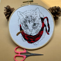 Mi proyecto del curso: Retratos de mascotas: técnicas para bordar pelaje. Arts, Crafts, Embroider, Lifest, le, and Textile Design project by lupilla68pe - 07.04.2023