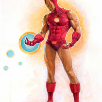Iron Man Proto-classic Armor. Ilustración de personajes en acrílico. Un proyecto de Ilustración tradicional, Diseño de personajes, Pintura, Cómic y Pintura acrílica de Jordi Gamón Blanch - 16.07.2023
