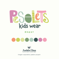 Pesolets | Kidsd wear Ein Projekt aus dem Bereich Design, Kunstleitung, Br, ing und Identität, Grafikdesign und Logodesign von andrea elias rosas - 21.07.2023