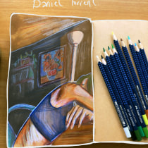 Mi proyecto del curso: Dibujo expresivo de la figura humana: explora formas y colores. Un proyecto de Bellas Artes, Dibujo a lápiz, Dibujo, Dibujo de Retrato, Dibujo realista, Dibujo anatómico y Pintura gouache de Jennifer Vanegas - 22.07.2023