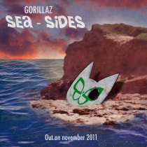 Portada Sea-Sides Gorillaz. Un proyecto de Collage, Diseño de carteles, Composición fotográfica y Álbum ilustrado						 de Ama Roig - 11.08.2023