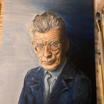My project for course:  Realistic Oil Portraiture (portrait of Samuel Beckett) Ein Projekt aus dem Bereich Bildende Künste, Malerei, Porträtillustration und Ölmalerei von James Eddleston - 02.08.2023