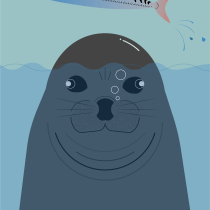 Silly seal. Traditional illustration, Graphic Design, Vector Illustration, and Digital Illustration project by giacomofutre - 08.31.2023