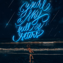 Meu projeto do curso full of stars. Calligraph, Lettering, Instagram, Digital Lettering, 3D Lettering, and Social Media Design project by Gui Monteiro - 09.14.2023