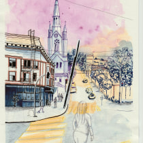Mein Abschlussprojekt für den Kurs: Urban Sketching: Kreiere expressive Stadtlandschaften. Painting, Sketching, Drawing, Watercolor Painting, Sketchbook & Ink Illustration project by vipassana123 - 09.19.2023