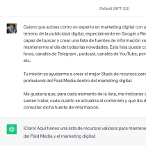 Mi proyecto del curso: Chat GPT para Marketing Digital. Un projet de Publicité, Marketing digital, SEM , et Gestion et productivité de albertpascualcarne - 15.10.2023