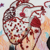 Meu projeto do curso: Técnicas de bordado experimental sobre papel. Artes plásticas, Colagem, Bordado, Ilustração têxtil, e Design têxtil projeto de Adriana Girassol - 16.10.2023