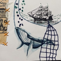 Mi proyecto del curso: Técnicas de bordado experimental sobre papel. Un progetto di Belle arti, Ricamo, Illustrazione tessile e Textile Design di ROSA G - 21.10.2023