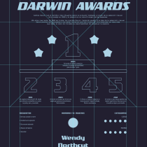 The Talent Show of... DARWIN AWARDS. Projekt z dziedziny Projektowanie graficzne, Projektowanie informacji i Infografika użytkownika Eduardo Monzón Luengo - 30.10.2023