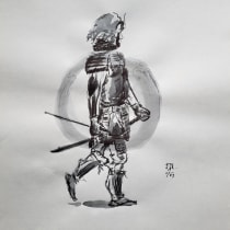India Ink illustration: Samurai. Ilustração tradicional, Desenho e Ilustração com tinta projeto de Claire - 10.02.2023