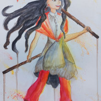 My project for course: Expressive Manga Illustration in Watercolor. Traditional illustration, Drawing, Watercolor Painting, and Manga project by Iris Tolentino - 11.25.2023