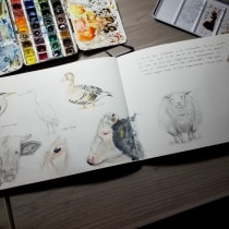 My project for course: Illustrated Travel Sketchbook: Recording Nature. Un proyecto de Dibujo a lápiz, Dibujo, Pintura a la acuarela, Sketchbook e Ilustración naturalista				 de Ivonne Wierink - 05.12.2023